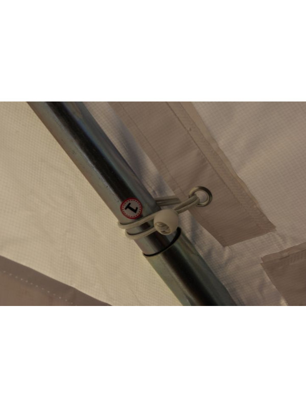 Záhradný párty stan - biely s červeným lemom 3 x 4 m