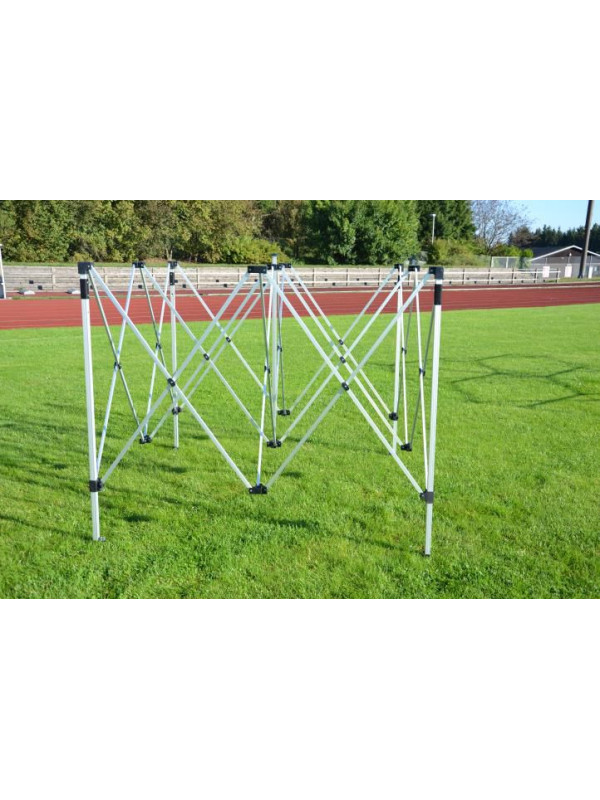 Záhradný párty stan nožnicový 3 x 3 m, biely Garth + 4 bočné steny