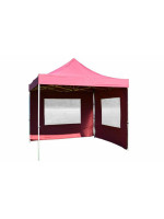 Záhradný párty stan nožnicový PROFI 3x3 m vínový + 2 bočné steny