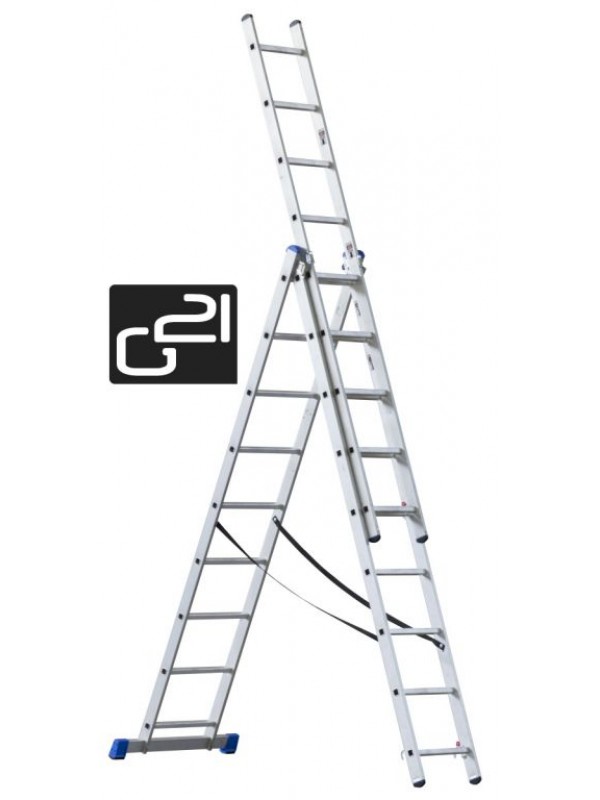 Rebrík G21 3-dielny 5,9 m 3 x 9 priečok