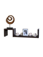 Nástenná polica radu Sagomo stilist, hnedočierna
