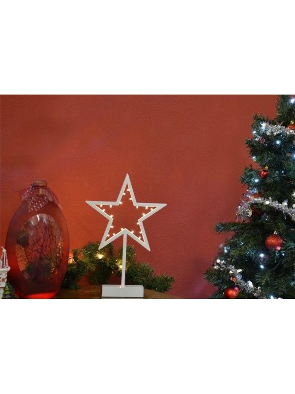 NEXOS Dekorácia,20 LED, hviezda na stojančeku, 38 cm