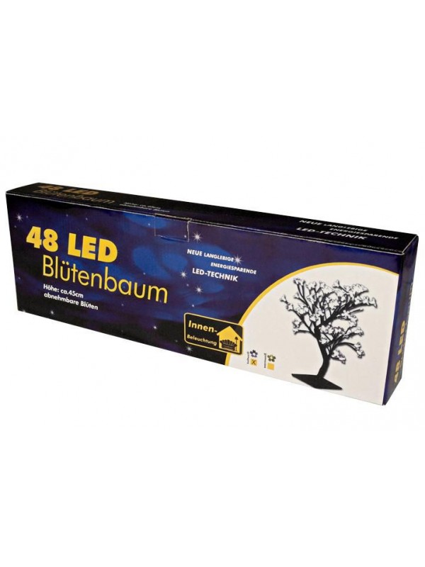 NEXOS Dekoratívny LED strom s kvetmi 45 cm, studená biela