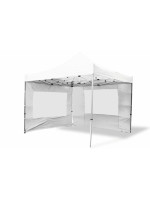Záhradný párty stan nožnicový 3 x 3 m, biely Garth + 4 bočné steny