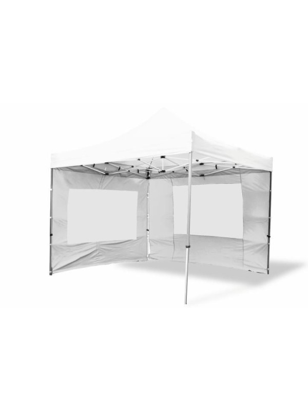 Záhradný párty stan nožnicový 3 x 3 m, biely Garth + 4 bočné steny