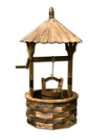 Záhradná dekorácia - drevená studňa