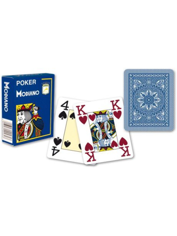 Modiano 4 rohy 100 % plastové karty - modré