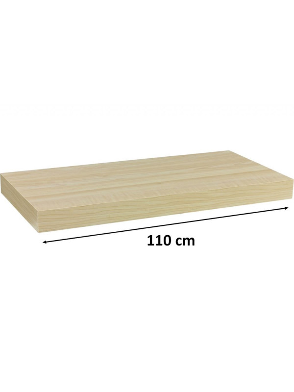 Nástěnná police STILISTA VOLATO - světlé dřevo 110 cm