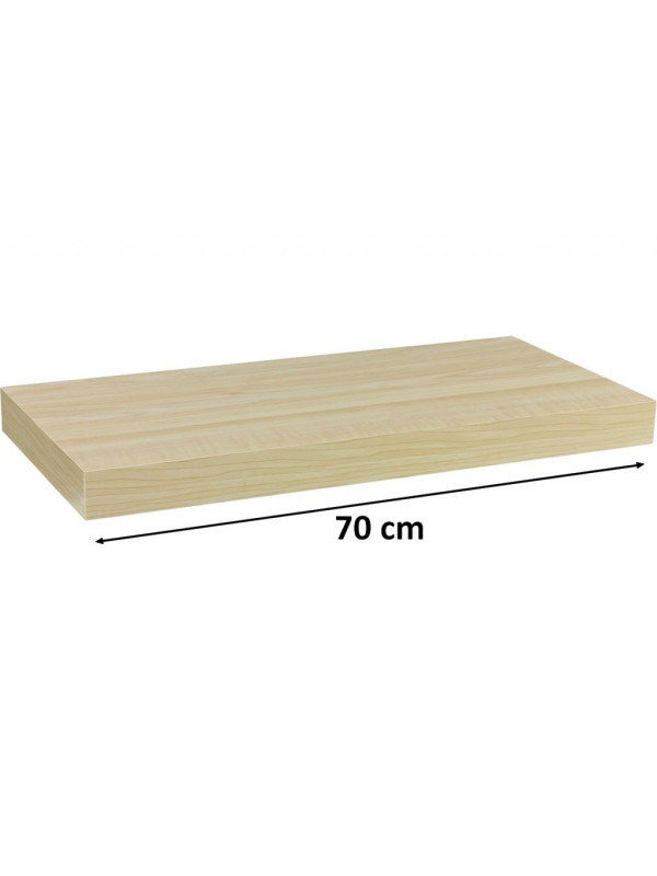 Nástěnná police STILISTA VOLATO - světlé dřevo 70 cm
