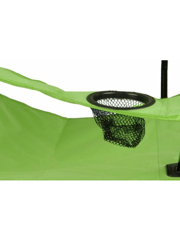 Kempingová sada - 2 x skladacia stolička s držiakom - sv.zelená