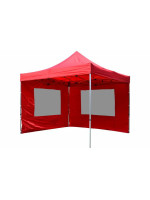 Záhradný párty stan nožnicový PROFI 3x3 m červený + 2 bočné steny