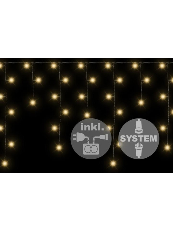 NEXOS diLED svetelný dážď 80 LED,teplá biela + napájanie