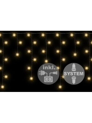 NEXOS diLED svetelný dážď 180 LED, teplá biela + napájanie