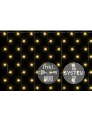 NEXOS diLED svetelný záves 200 LED, teplá biela + napájanie