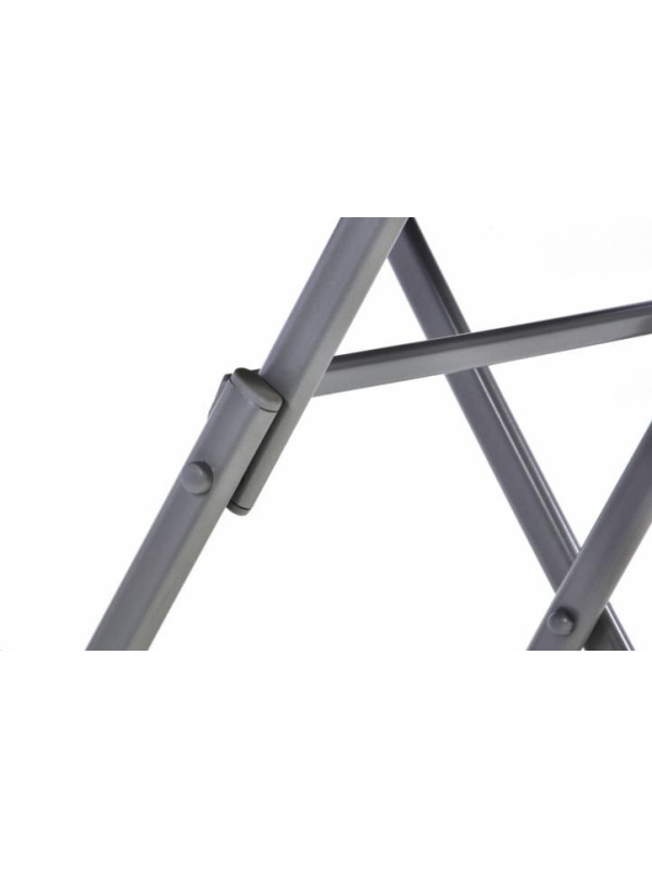 Záhradný bistro stolík sklenený so sklápacou doskou – strieborný