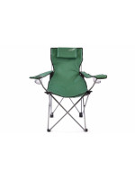 Skladacia kempingová stolička DIVERO s vankúšikom – zelená