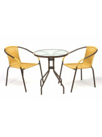 Záhradný balkónový set 2 stoličky + sklenený stolík