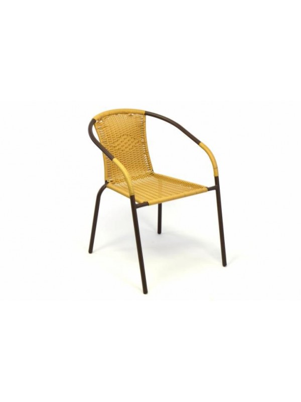 Záhradný set BISTRO 2 stoličky + stolík – béžový polyratan
