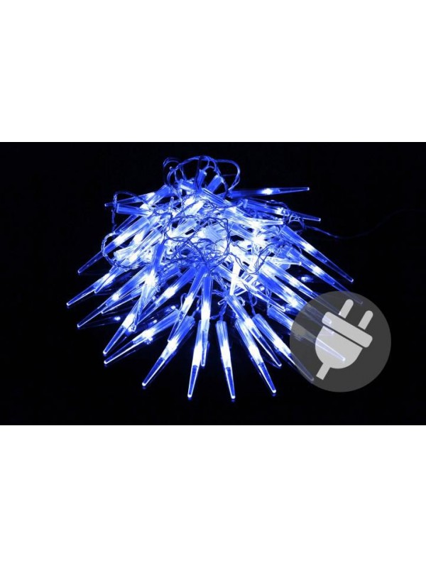 Vianočné dekoratívne cencúle, 60 LED, modré