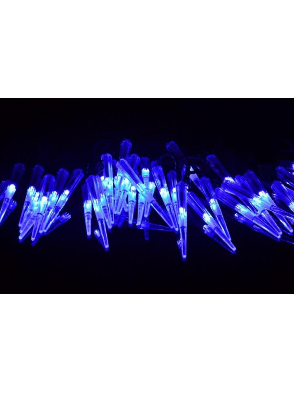 Vianočné dekoratívne cencúle, 60 LED, modré