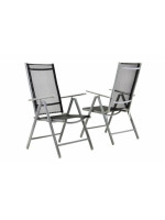 Sada 2 záhradných polohovateľných stoličiek