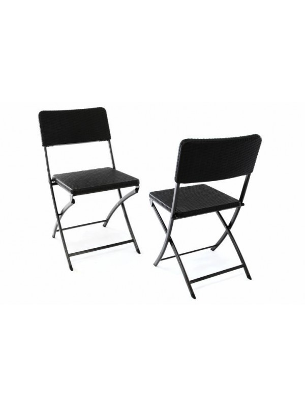 Sada 2 skladacích polyratanových stoličiek 80 x 40 cm