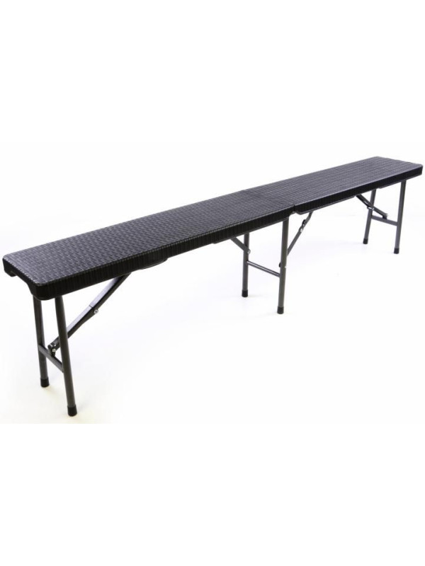 Skladacia záhradná lavica v ratanovom designe - 180 x 25 cm