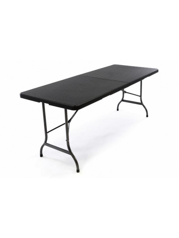Skladací záhradný stôl - čierny 180 x 75 cm