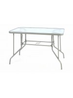 Záhradný obdĺžnikový stôl BISTRO so sklenenou doskou - sivá