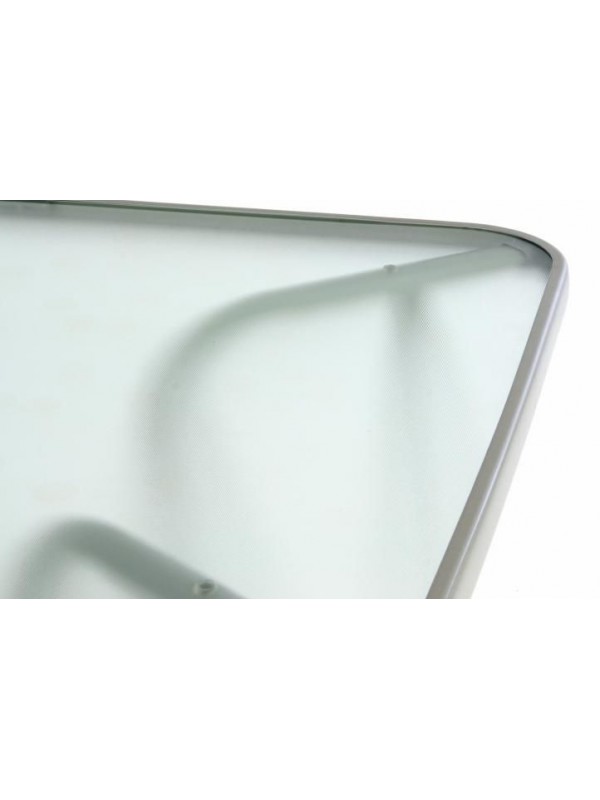 Záhradný obdĺžnikový stôl BISTRO so sklenenou doskou - sivá