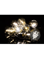 Záhradné párty osvetlenie LED - sklenené žiarovky - 5 m teplá biela