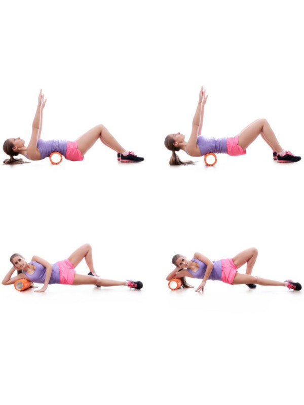 Posilňovací masážny valec - FITNESS ROLLER MOVIT ružová