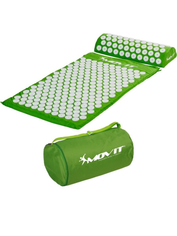 Akupresúrna podložka s vankúšom MOVIT 75 x 44 cm - zelená