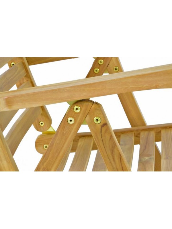 Drevená polohovateľná stolička DIVERO - teakové drevo