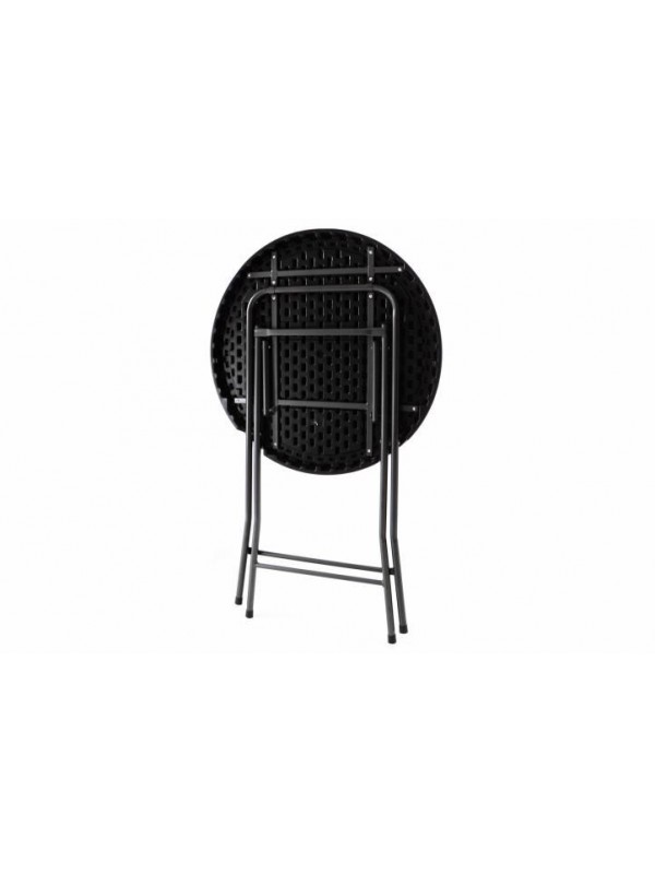 Záhradný barový stolík okrúhly - ratanová optika 110 cm - čierny