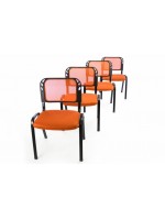 Sada 4 stohovateľných kongresových stoličiek - oranžová