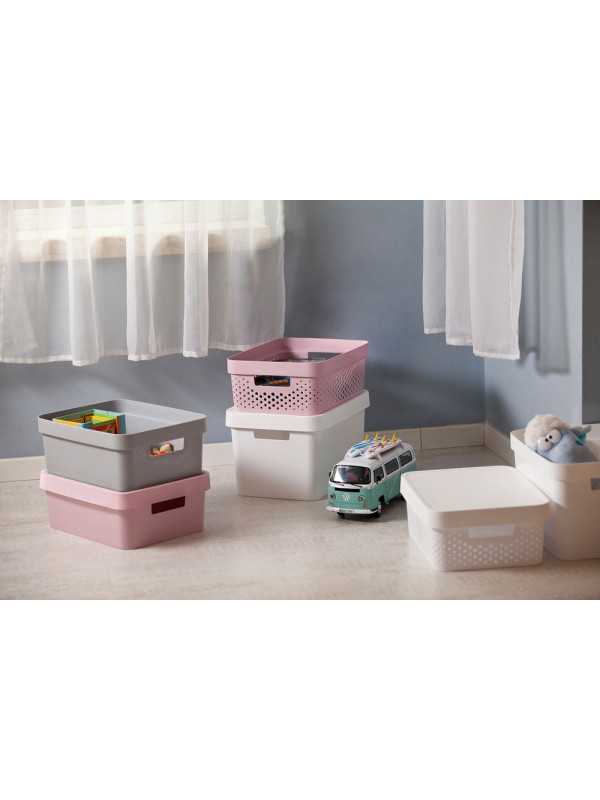 Úložný box s vekom CURVER - ružový 17 l