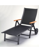 Záhradné polohovacie lehátko ASS COMFORT - antracit + čierna