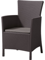 Záhradné kreslo MONTANA - hnedé + sivohnedé podušky