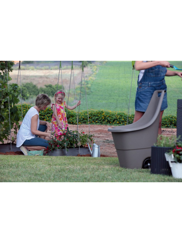 Plastový záhradný vozík EASY GO BREEZE 50 l - hnedý