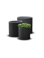 Kvetináč CYLINDER 3 v 1 - antracit