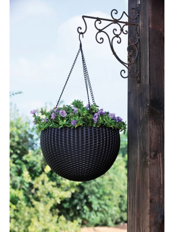 Záhradný kvetináč HANGING SPHERE - antracit