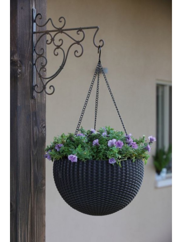 Záhradný kvetináč HANGING SPHERE - antracit
