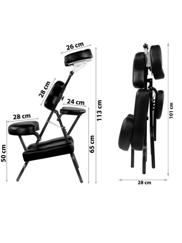 Masážna stolička Movit skladacia čierna 8,5 kg