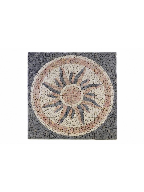 Mramorová mozaika - motív slnka obklady 120 x 120 cm