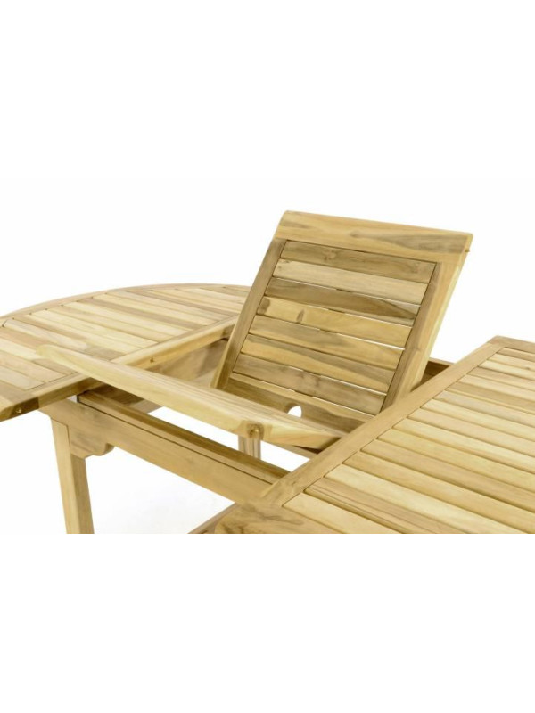 Záhradný jedálenský stôl z teakového dreva DIVERO - 120/170 cm