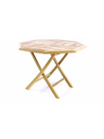 Skladací stolík DIVERO - teakové drevo - 100 cm