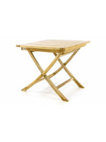 Skladací záhradný stolík DIVERO - teakové drevo neošetrené - 80 cm