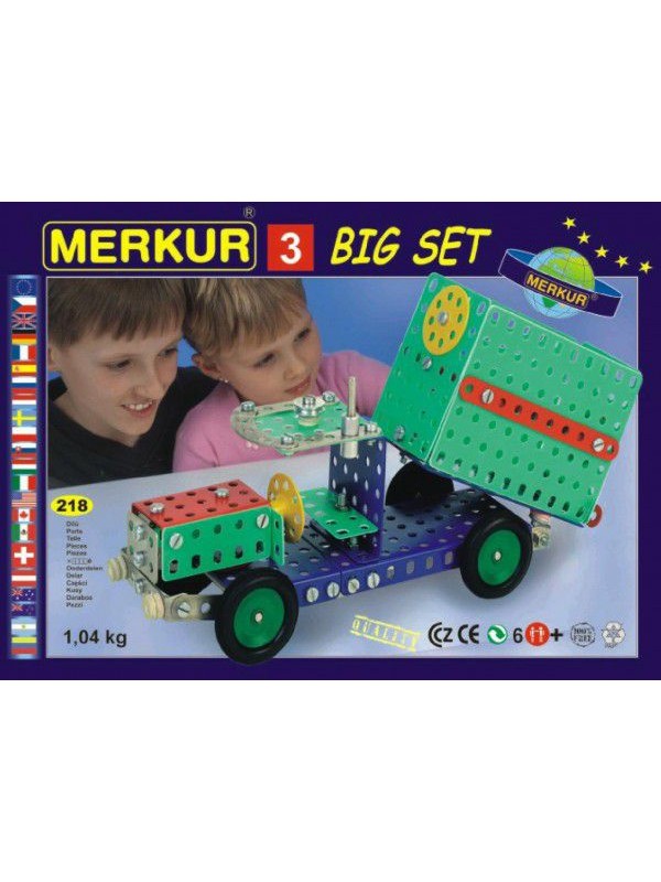 Stavebnice MERKUR 3 30 modelů 307ks v krabici 36x26,5x5,5cm