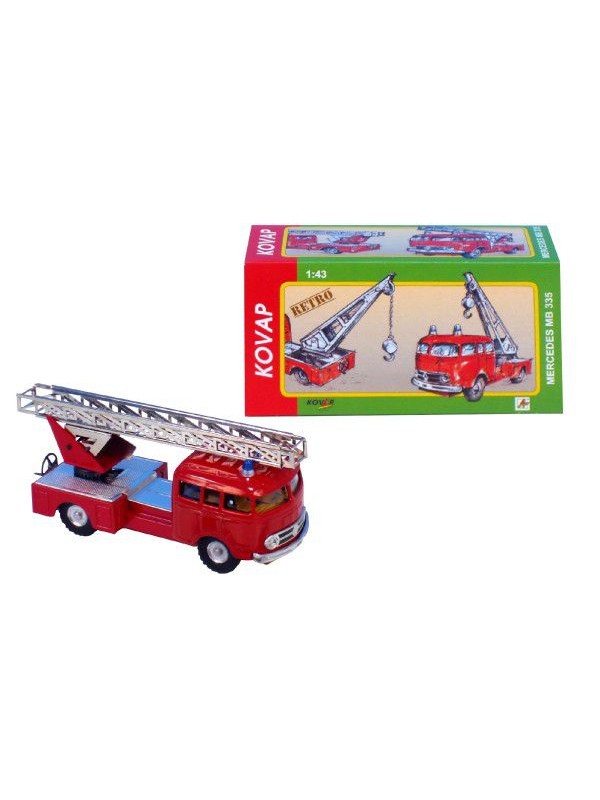 Auto Mercedes 335 hasiči kov 17cm 1:43 v krabičce Kovap